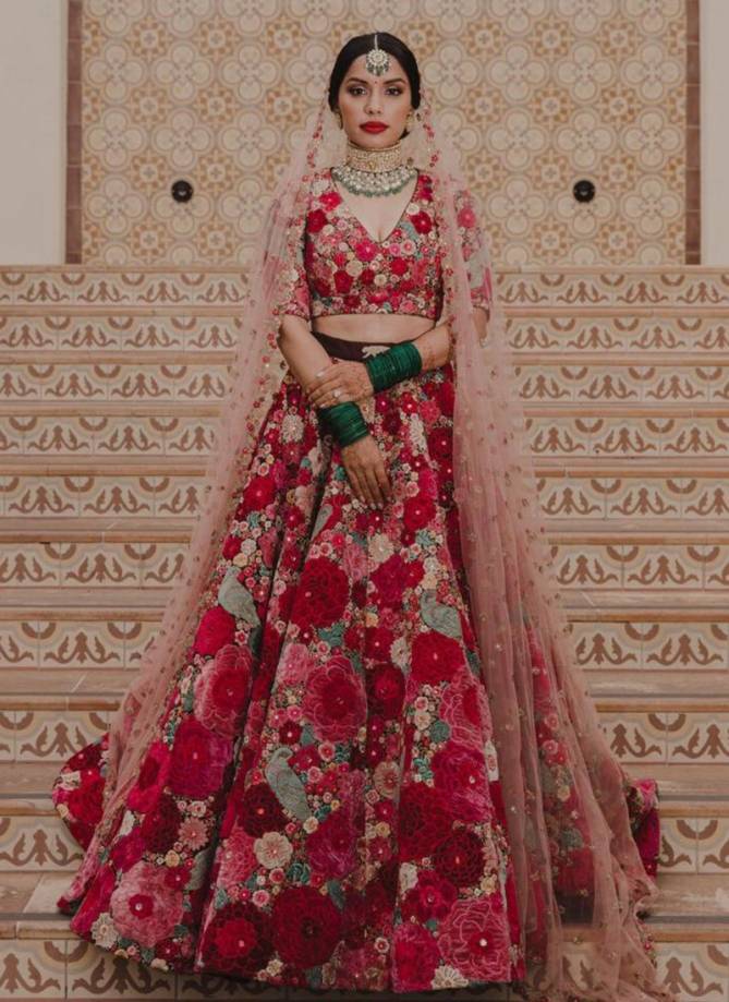 KB SERIES PRESENT Stylish Heavy Wedding Wear Velvet Beautiful Embroidery Bridal Lehenga  Choli Collection